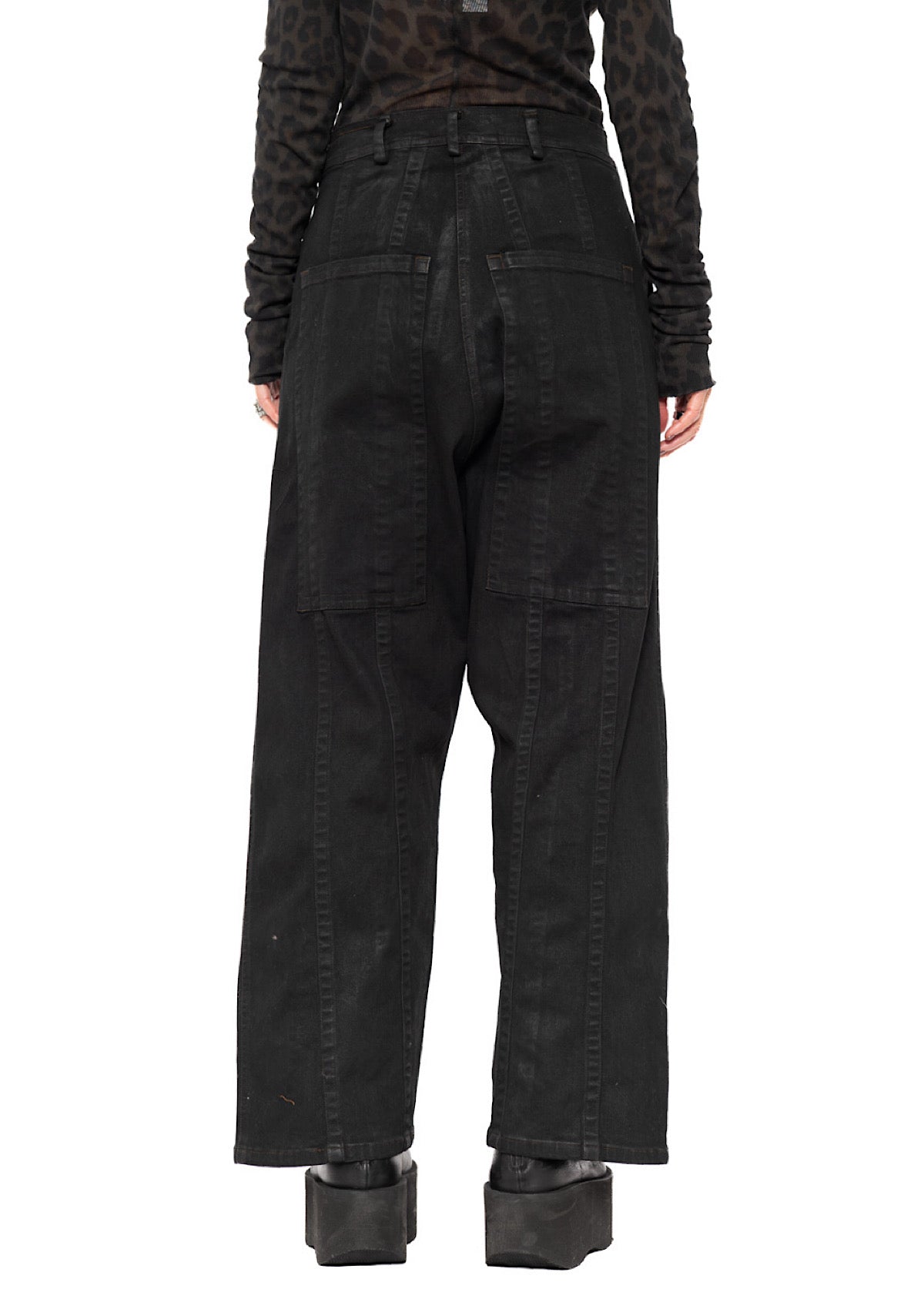 STRAIGHT-LEG DROP-CROTCH DENIM TROUSER