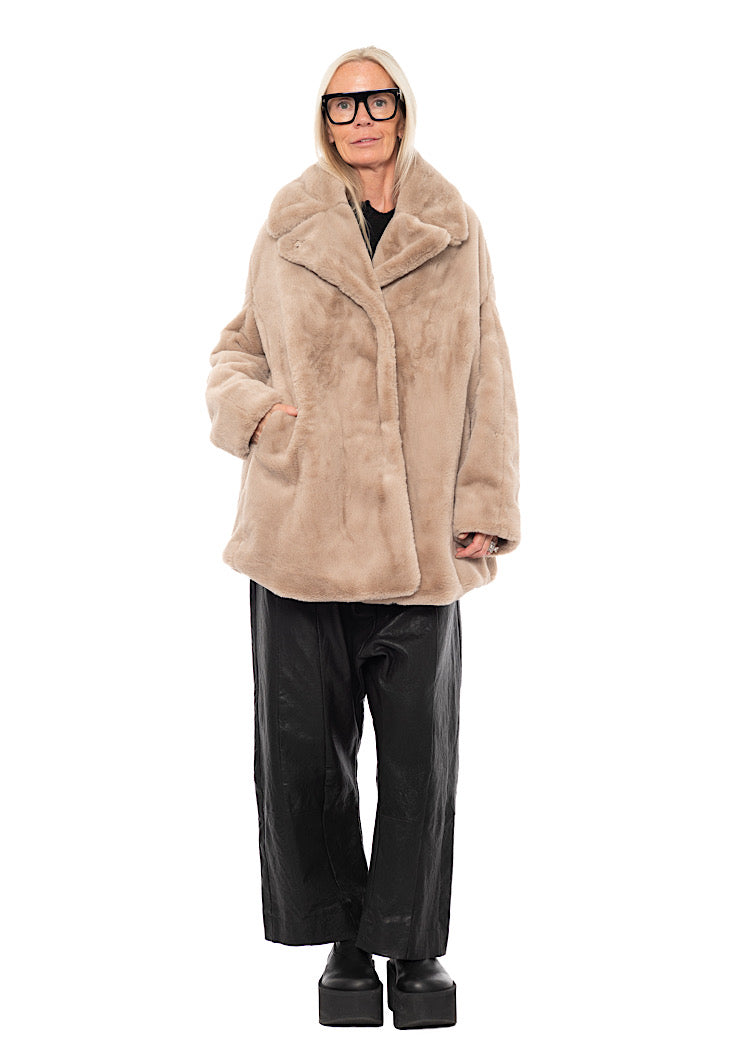 FAUX FUR COCOON JACKET