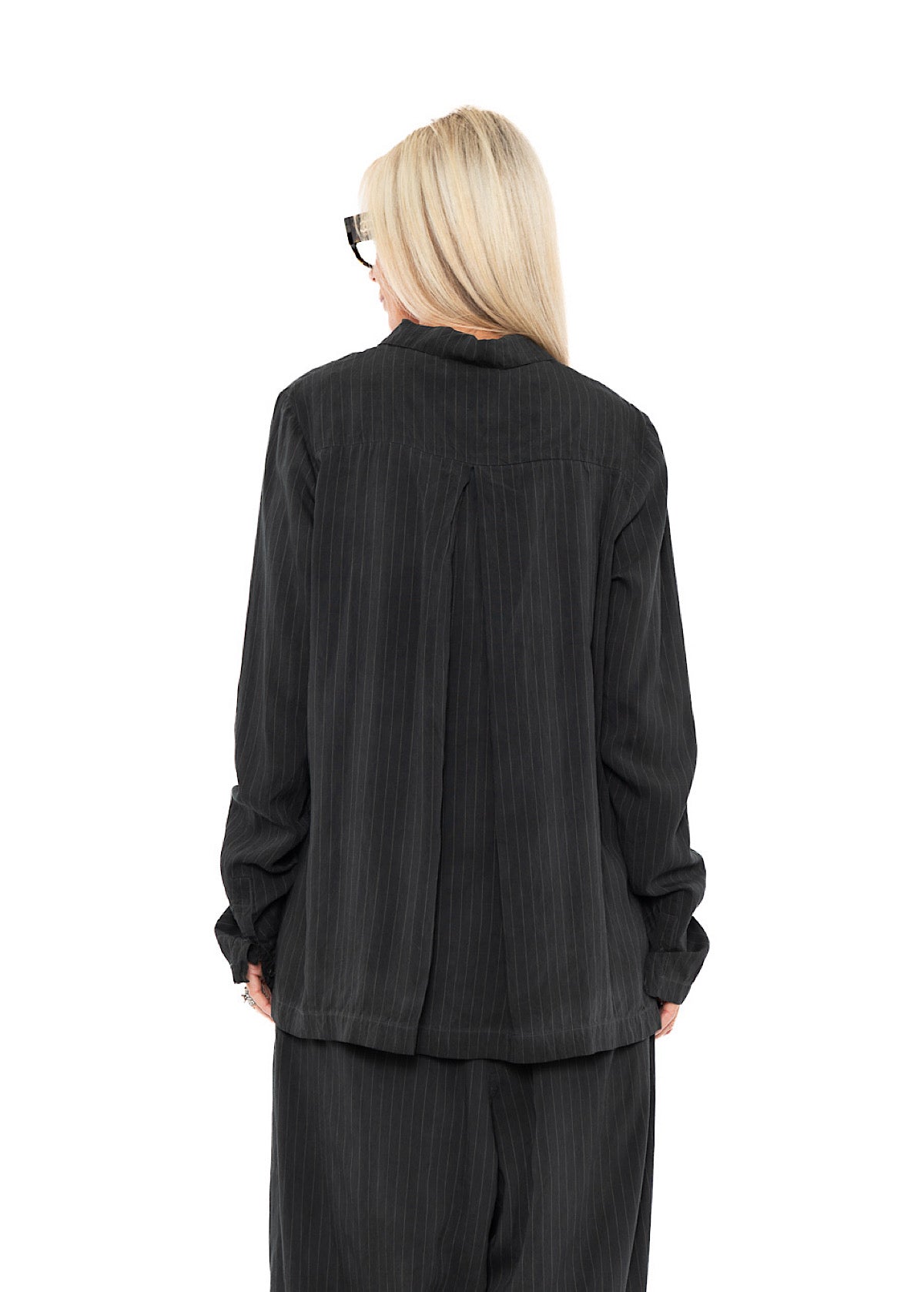 PINSTRIPE VISCOSE-SILK SHIRT