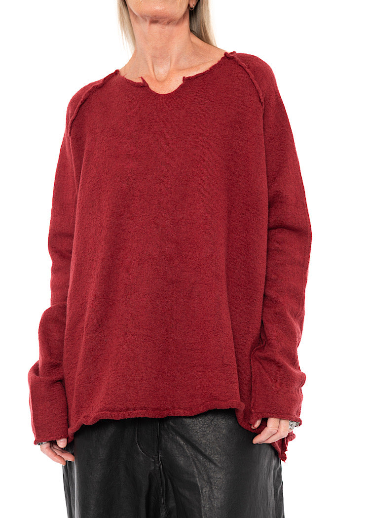 RELAXED BOILED WOOL PULLOVER