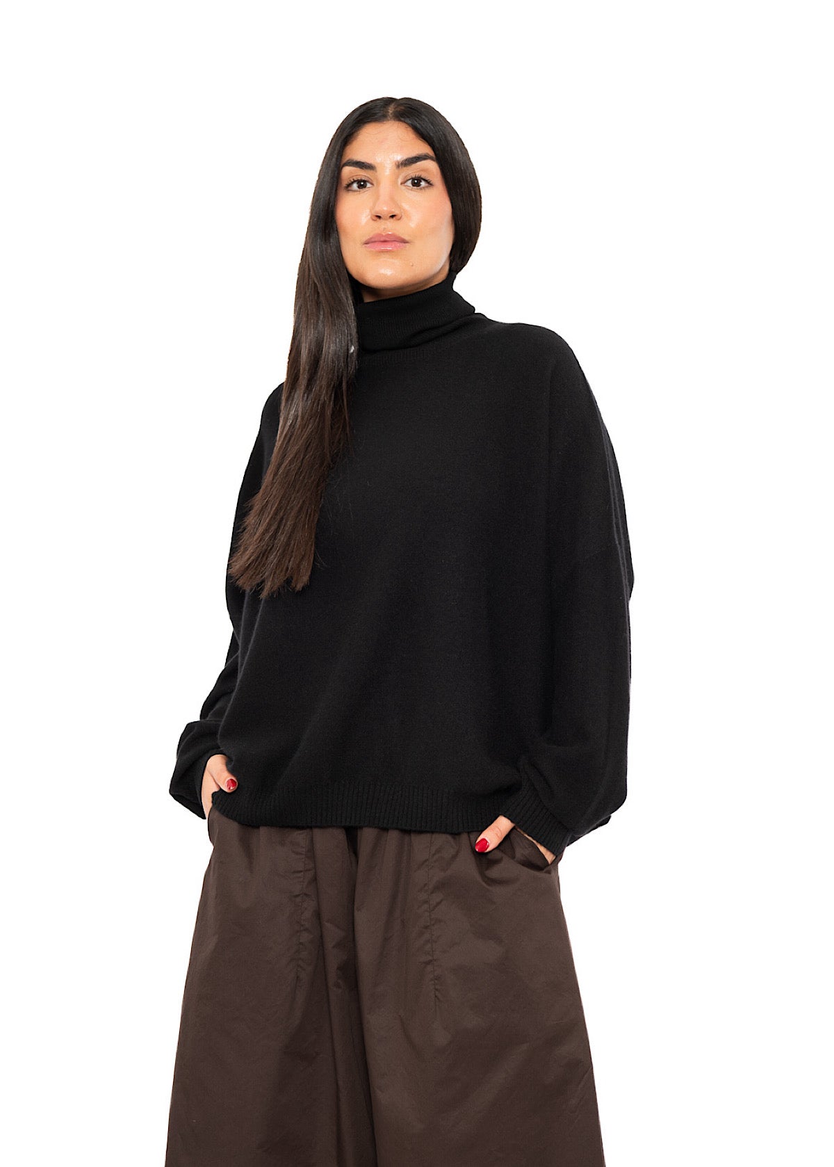 ROLL NECK CASHMERE PULLOVER