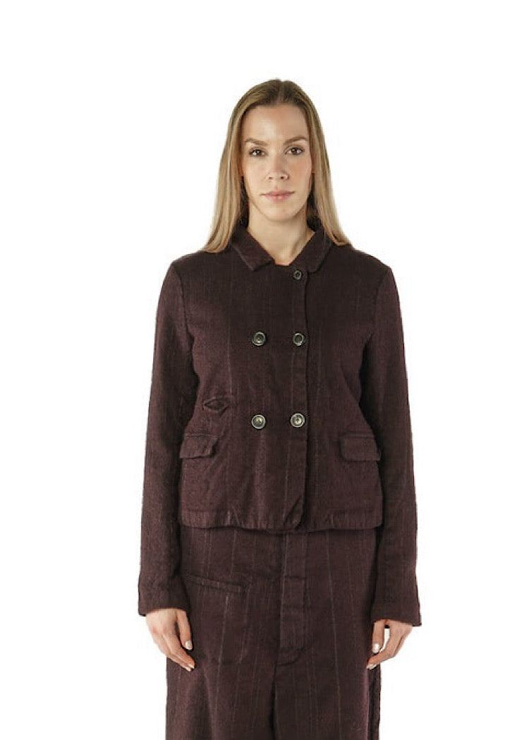 PINSTRIPE WOOL TAILORED JACKET *UMBRA STRIPE* (SHOWN IN PURPLE STRIPE)