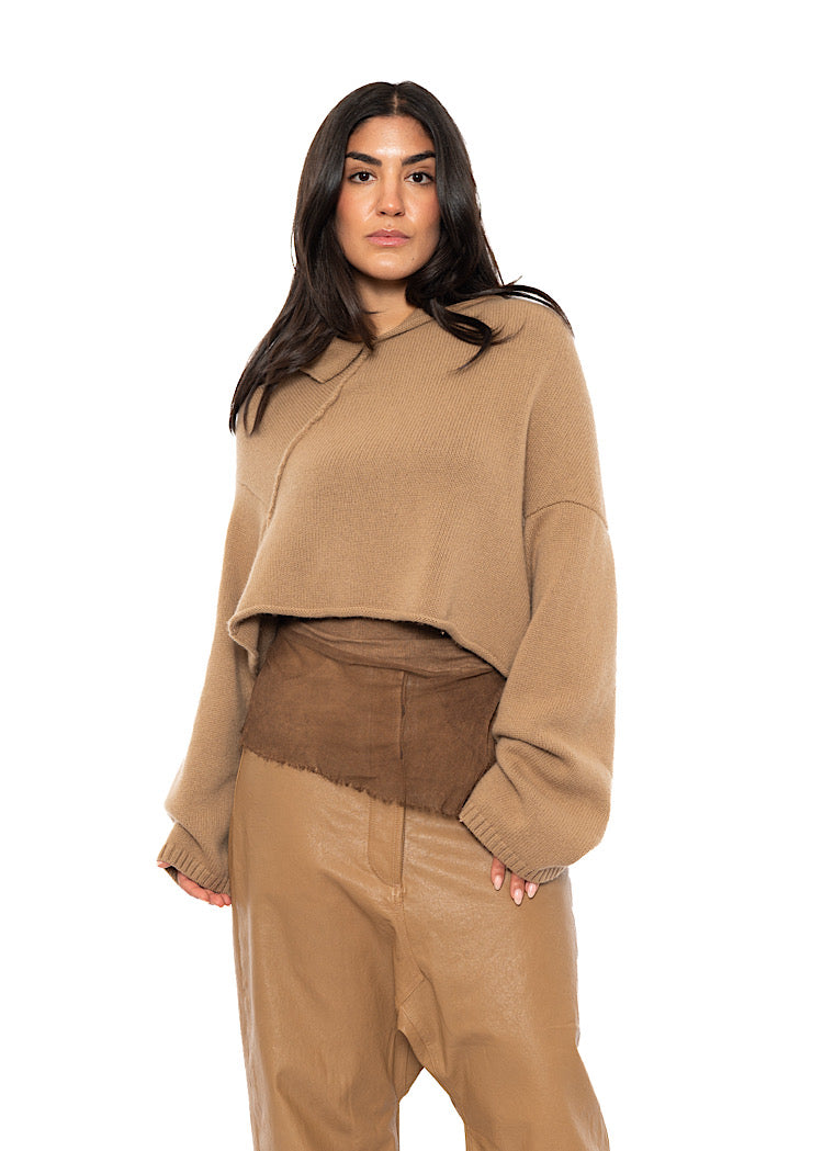 CROPPED MERINO YAK PULLOVER