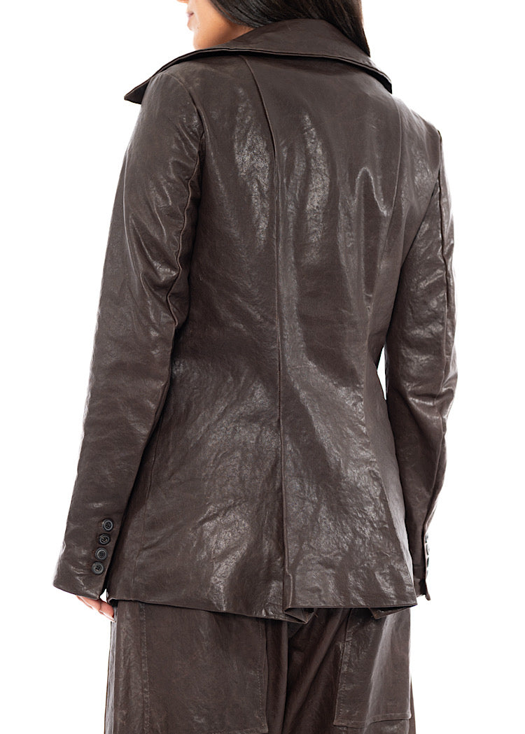 FITTED LAMB LEATHER BLAZER