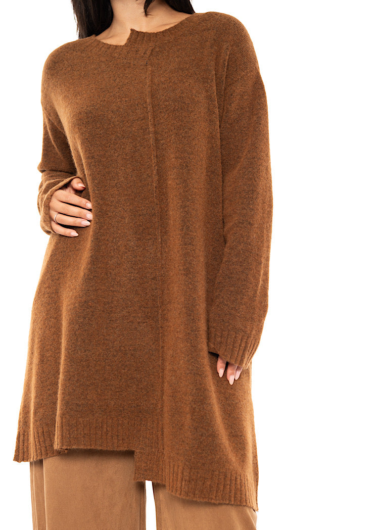 BRUSHED MÉLANGE KNITTED TUNIC