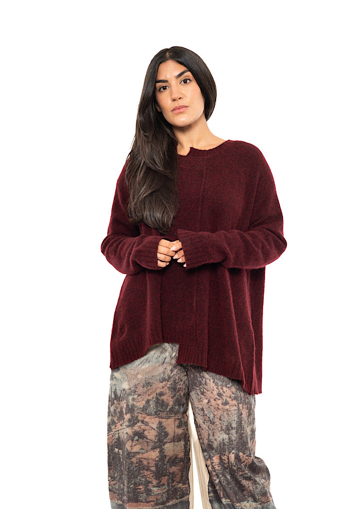 BRUSHED MÉLANGE KNITTED PULLOVER