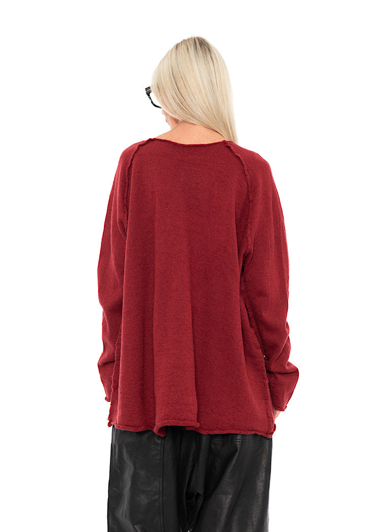 RELAXED BOILED WOOL PULLOVER