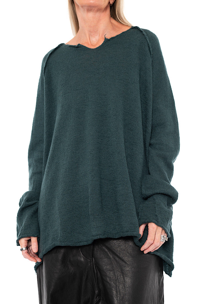 RELAXED BOILED WOOL PULLOVER