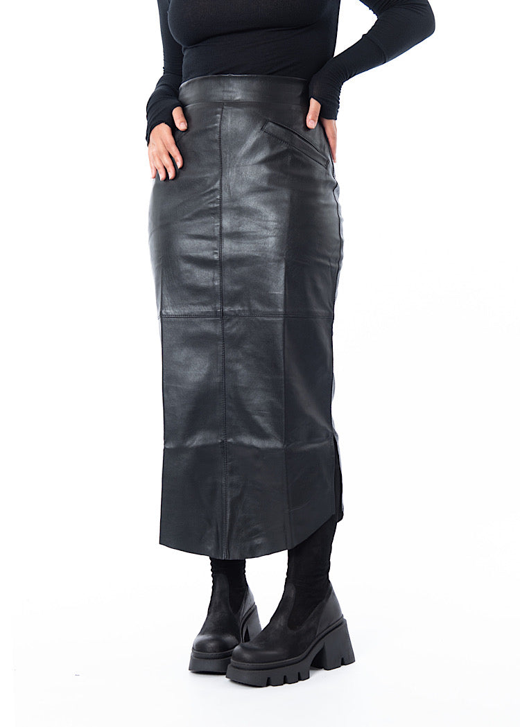 SORT AARHUS LEATHER SKIRT