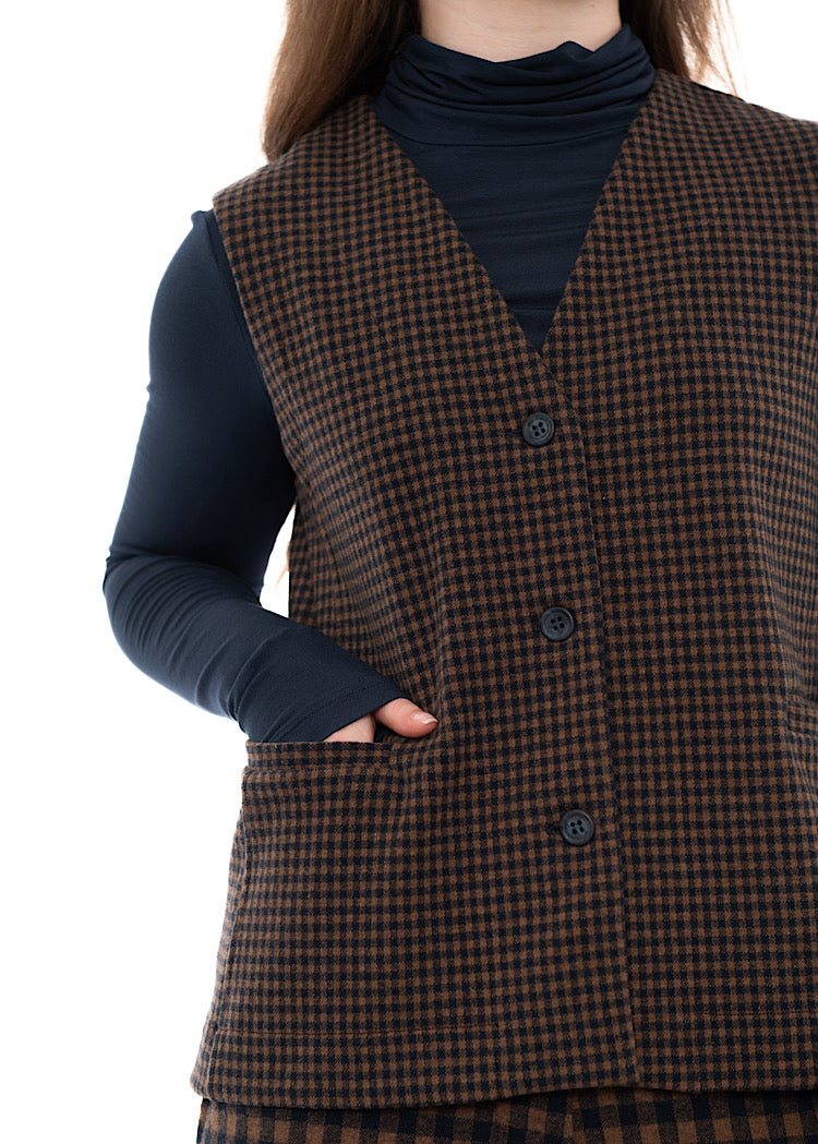 MICRO-CHECK GENNY WAISTCOAT