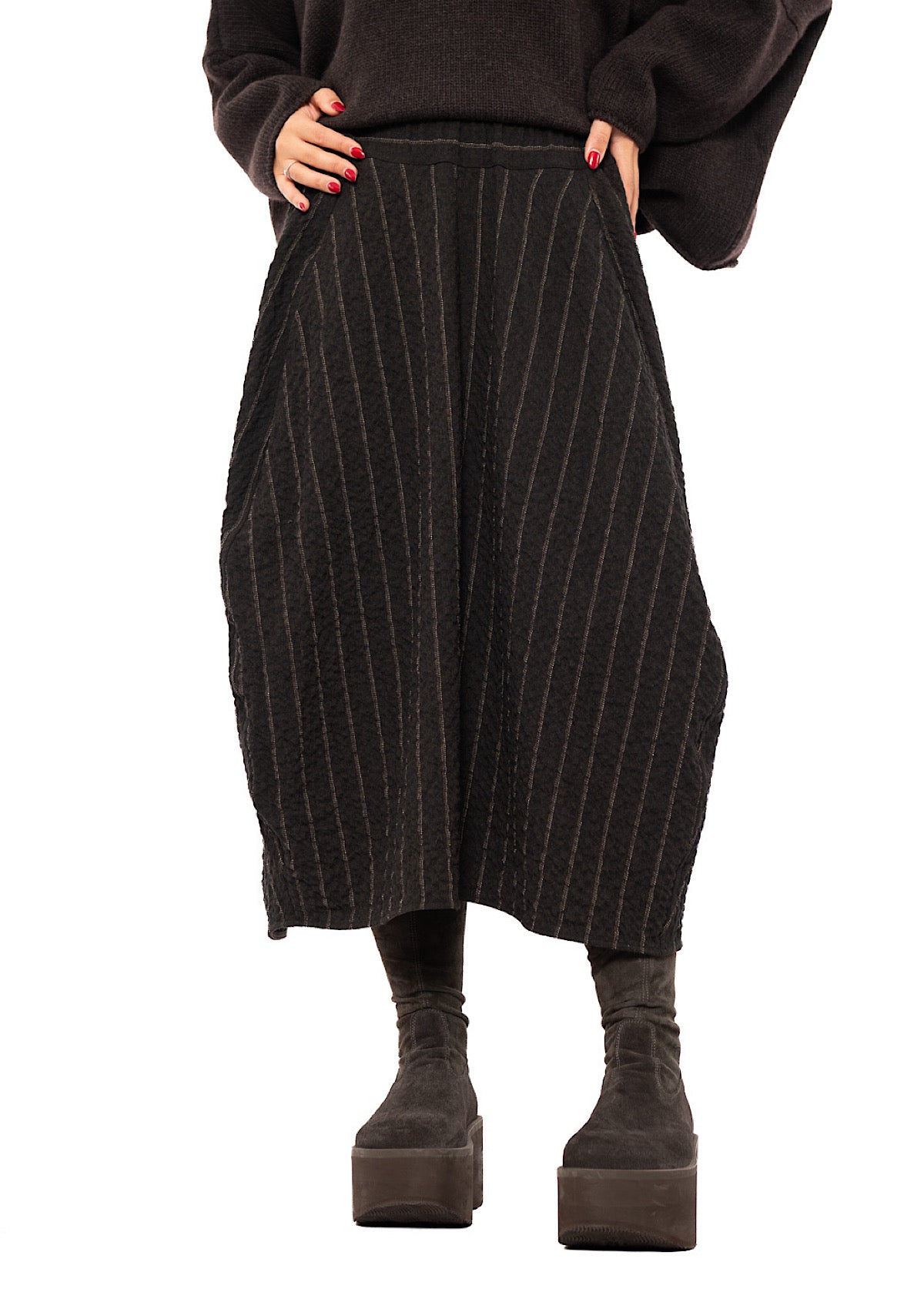 STRIPED WOOL BLEND ISOTTA SKIRT