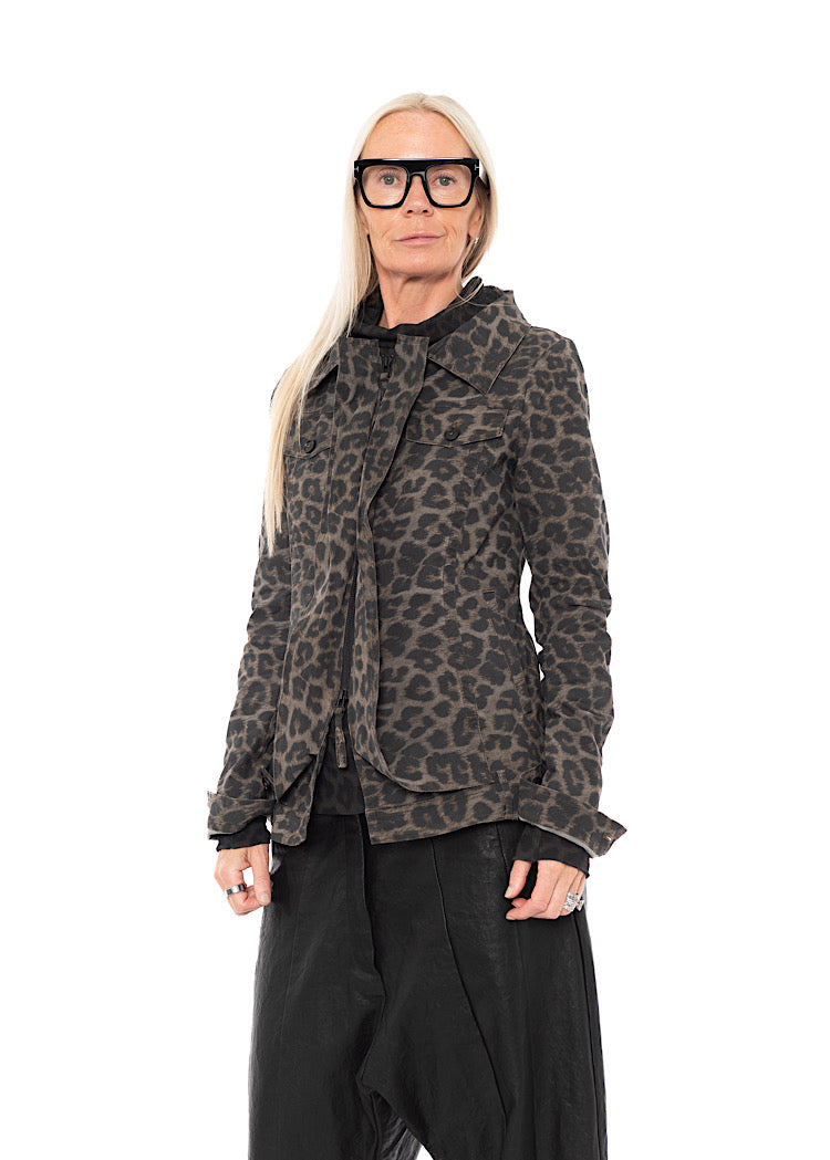 LEOPARD PRINT STRETCH JACKET