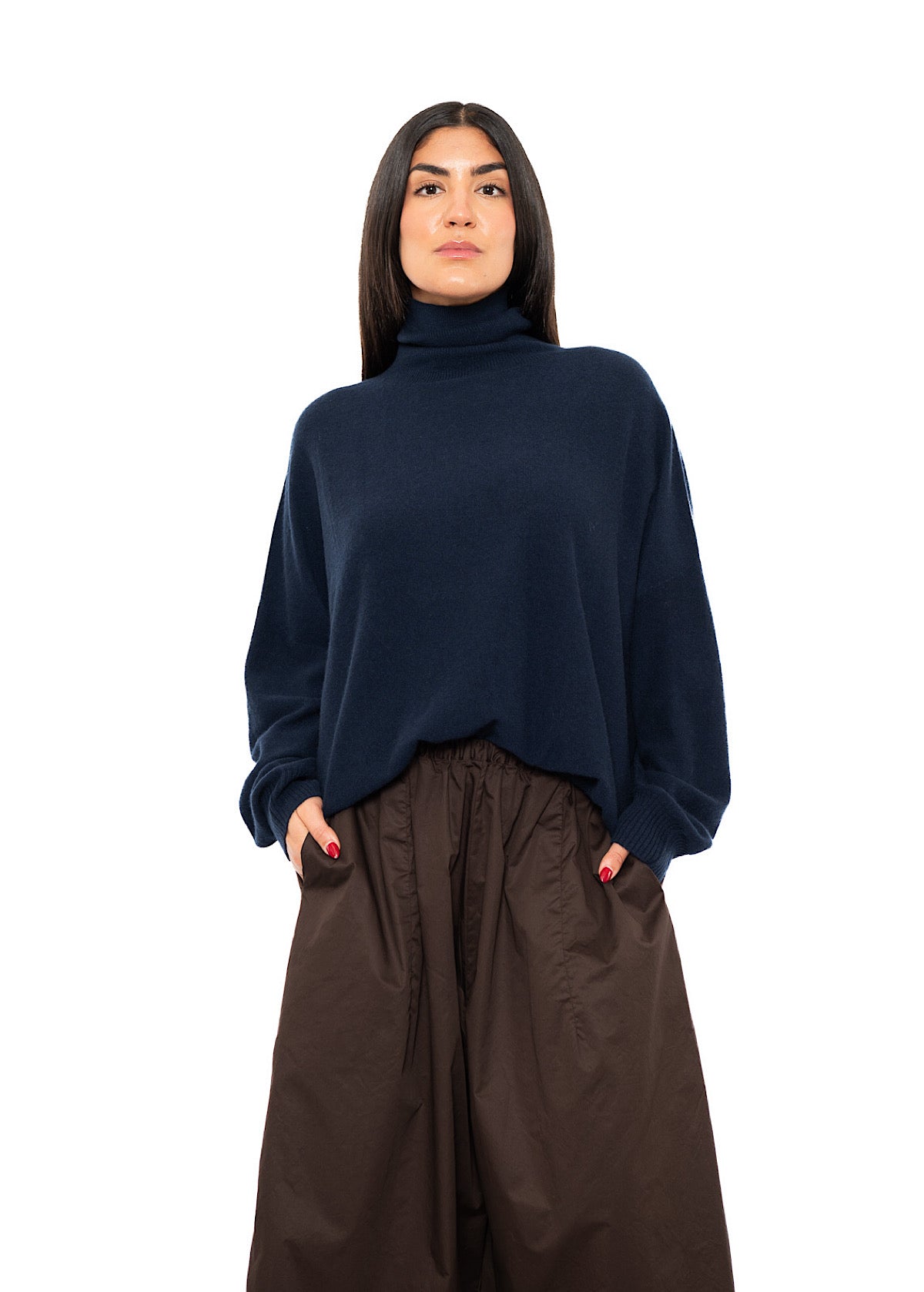 ROLL NECK CASHMERE PULLOVER