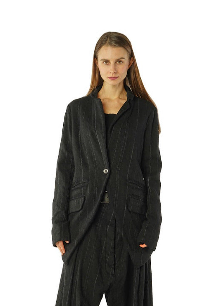 TAILORED PINSTRIPE WOOL JACKET *GINGER STRIPE* (SHOWN IN BLACK STRIPE)
