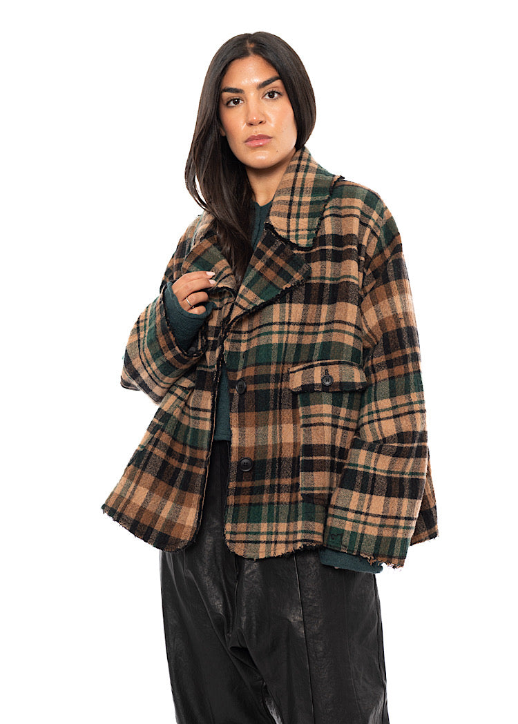 OVERSIZED CHECK WOOL JACKET