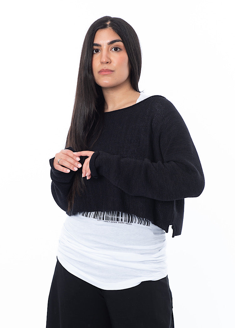 RUNDHOLZ BLACK LABEL CROPPED PULLOVER