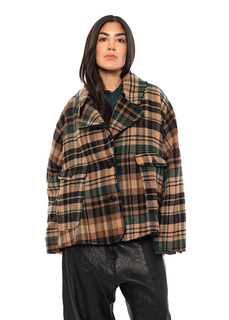 OVERSIZED CHECK WOOL JACKET