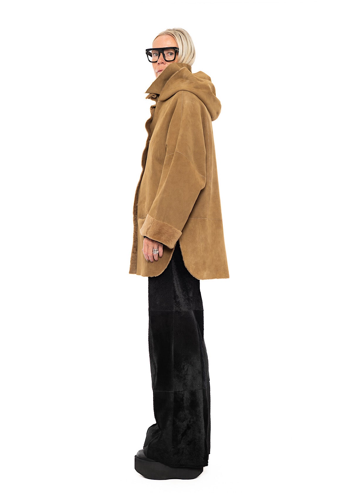 REVERSIBLE FUR HOODED JACKET