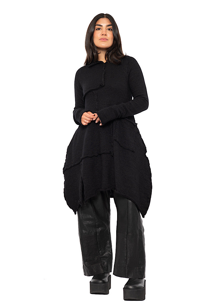 ASYMMETRIC WOOL KNITTED TUNIC