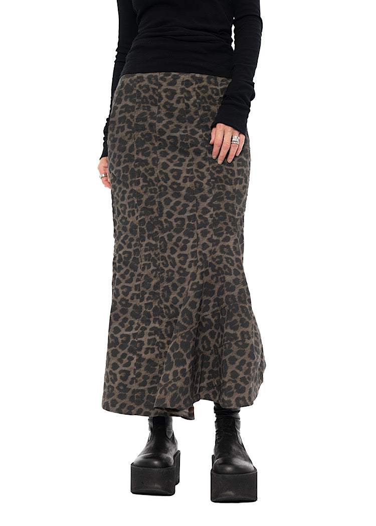 SCULPTURAL LEOPARD SKIRT