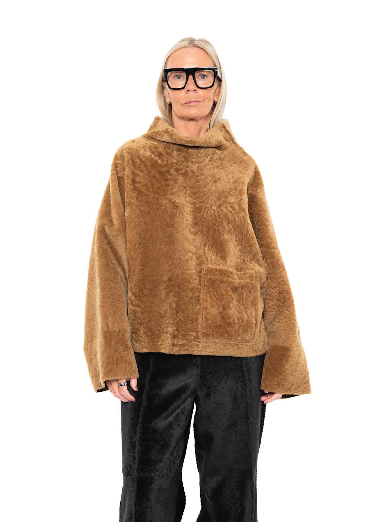 FUR-FINISHED PULLOVER