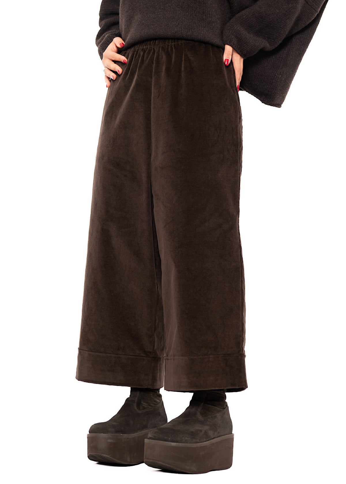 VELVET WIDE LEG GIONA TROUSER