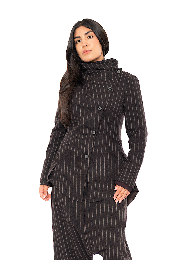 ASYMMETRIC TAILORED WOOL JACKET