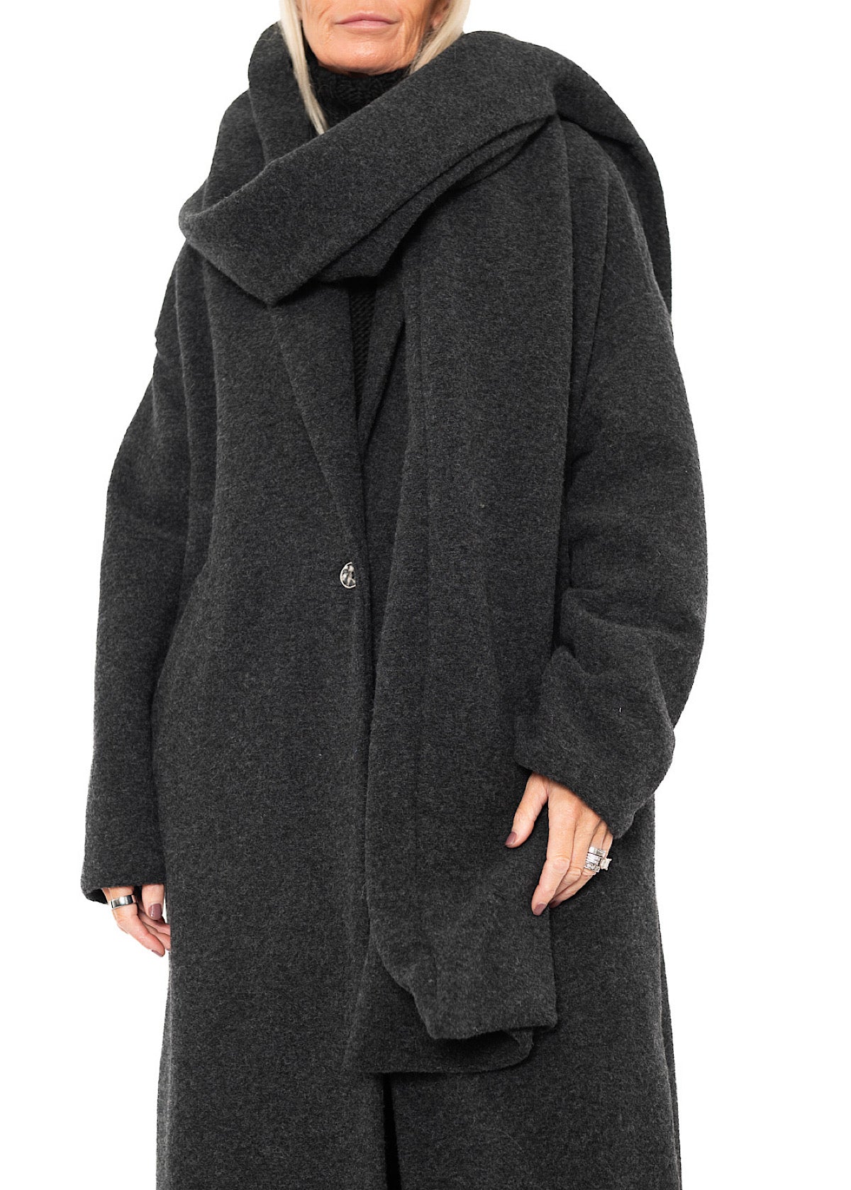 WOOL-BLEND COAT WITH SCARF