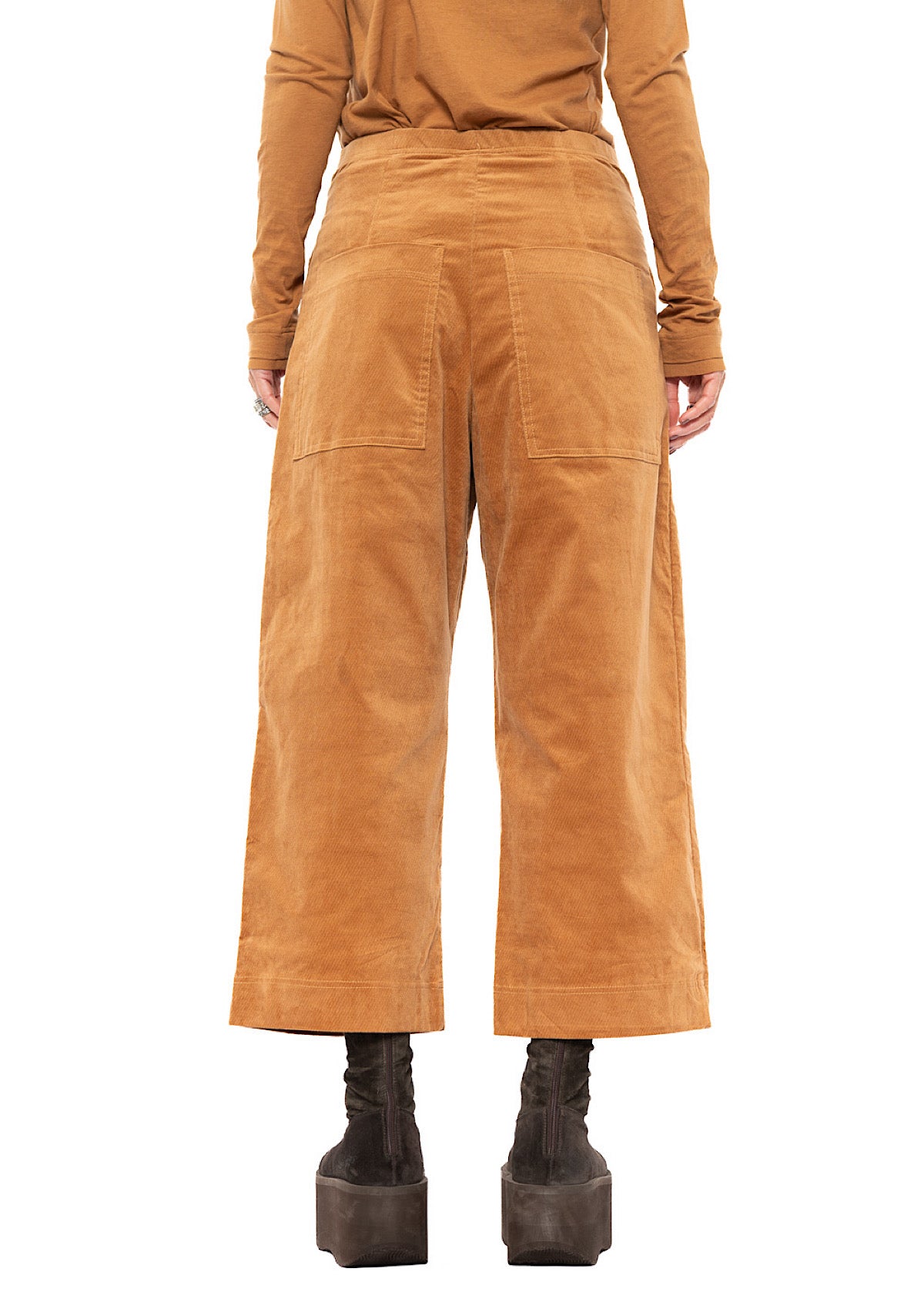 STRETCH-VELVET WIDE LEG TROUSER