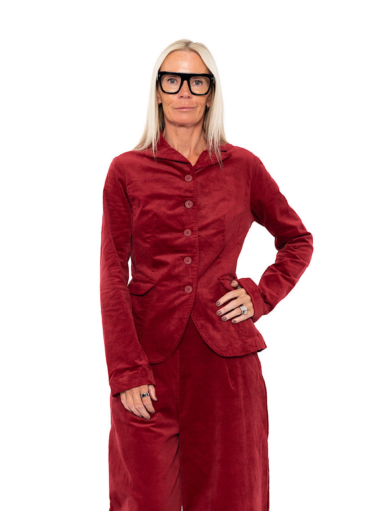 TAILORED STRETCH-VELVET JACKET