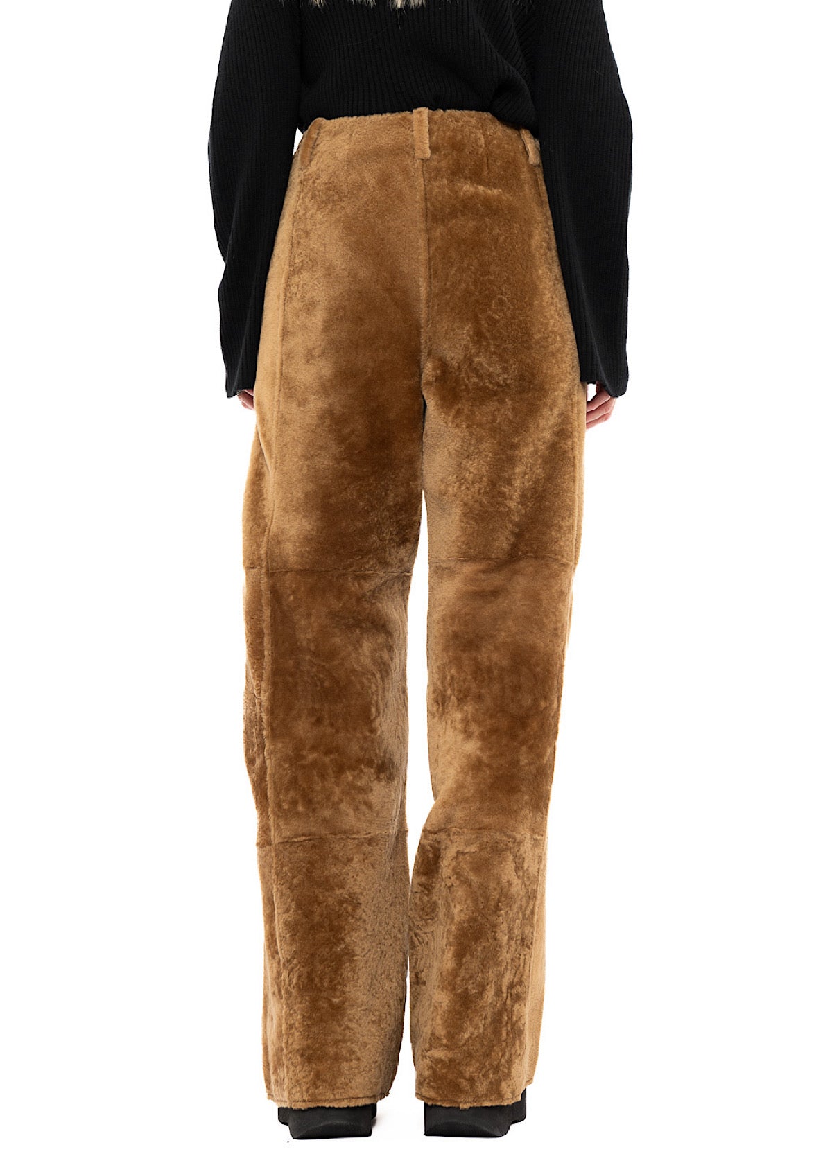 WIDE FUR LEATHER TROUSER
