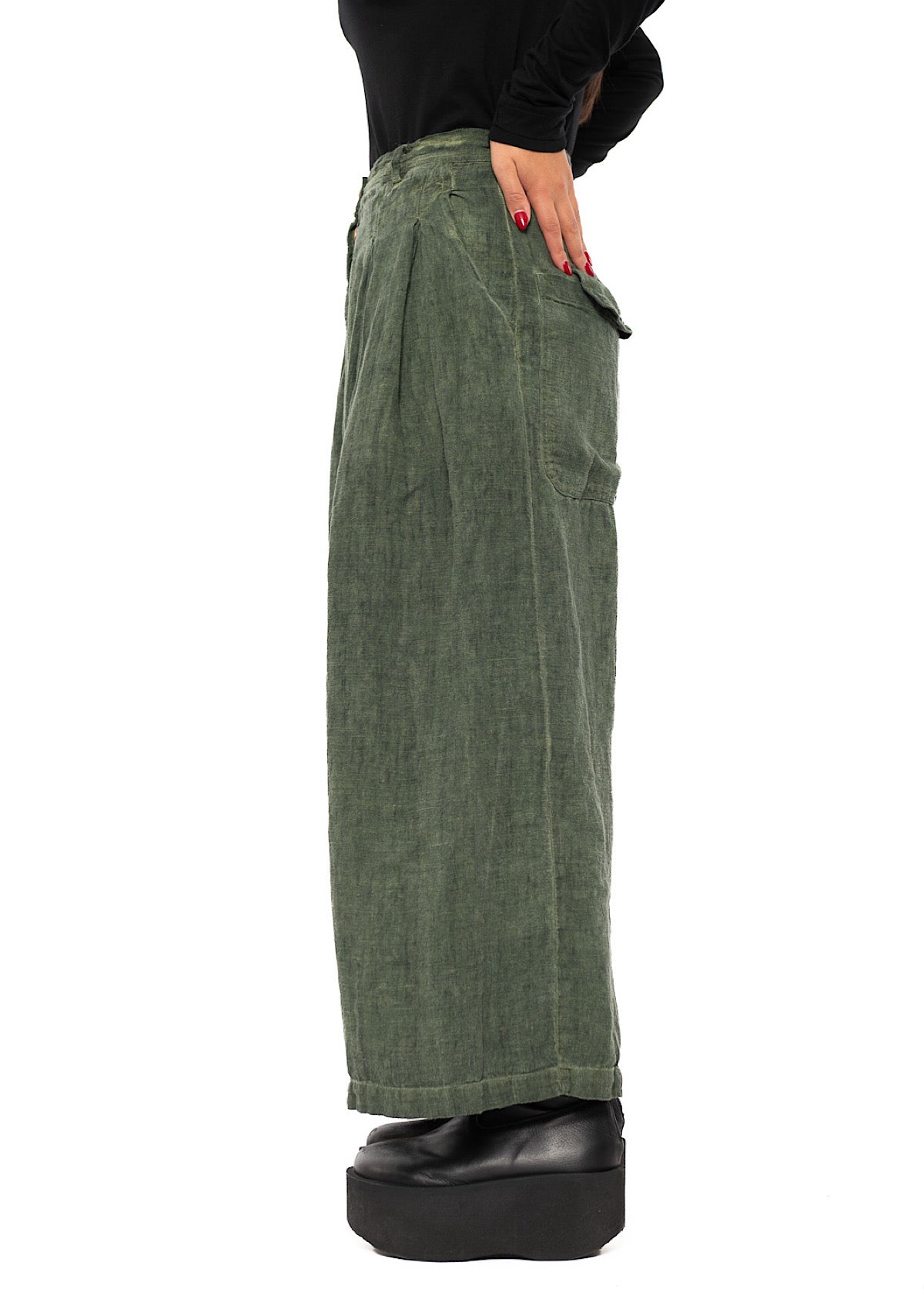 WINTER LINEN WIDE-LEG TROUSER
