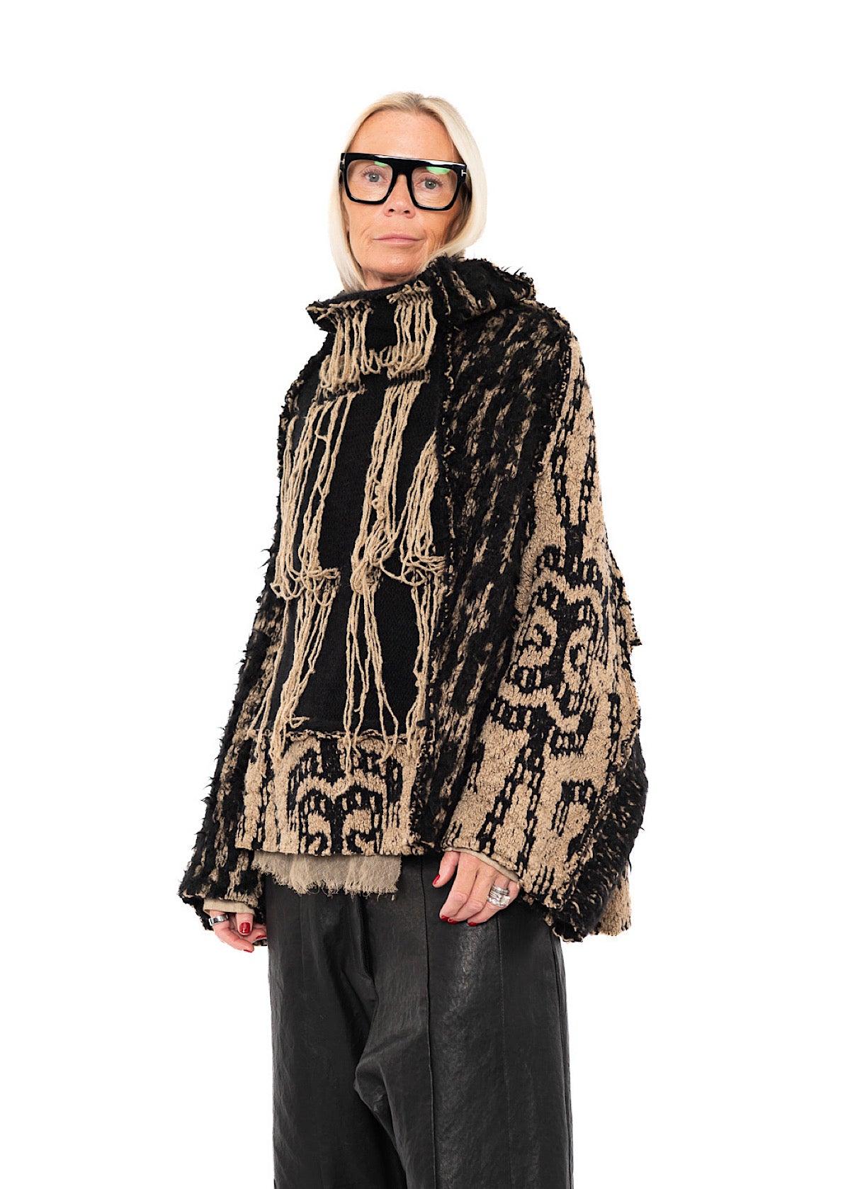 OVERSIZED TAPESTRY KNIT PULLOVER
