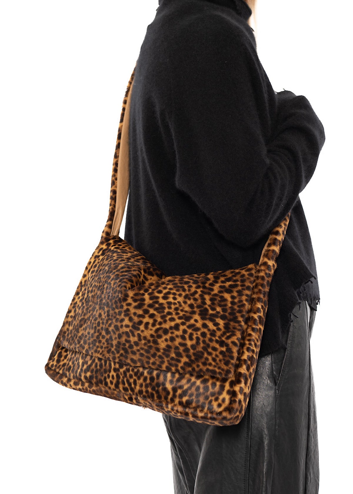 LEOPARD LEATHER CROSSBODY BAG