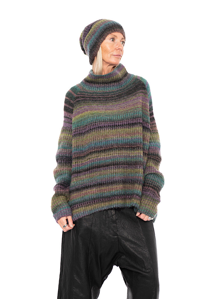 MULTICOLOUR STRIPE KNITTED BEANIE