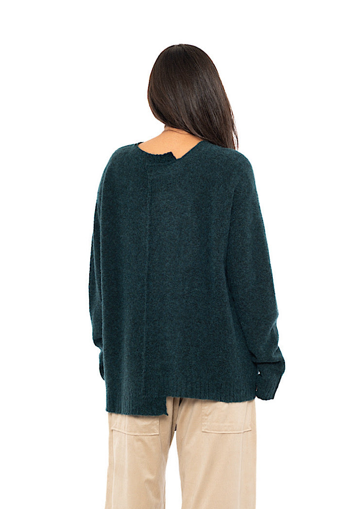 BRUSHED MÉLANGE KNITTED PULLOVER