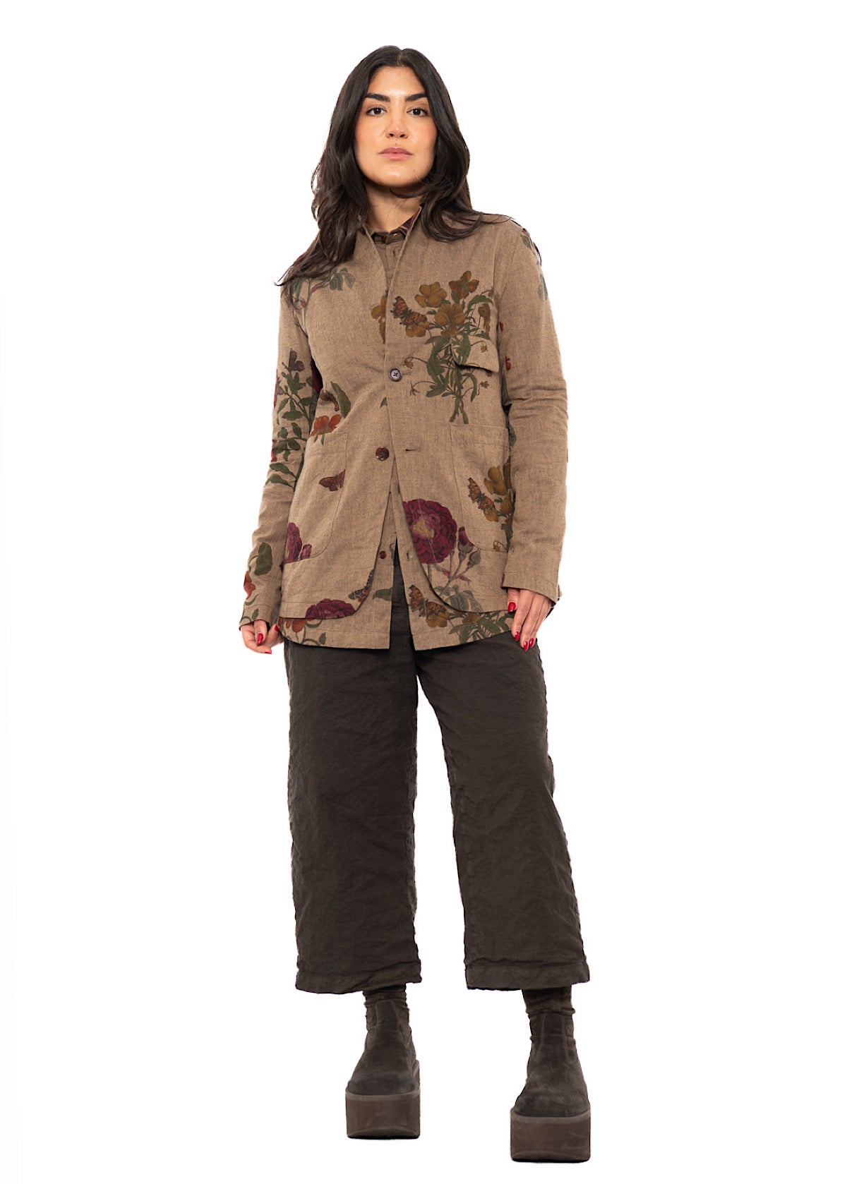 BOTANICAL PRINT TAILORED JACKET