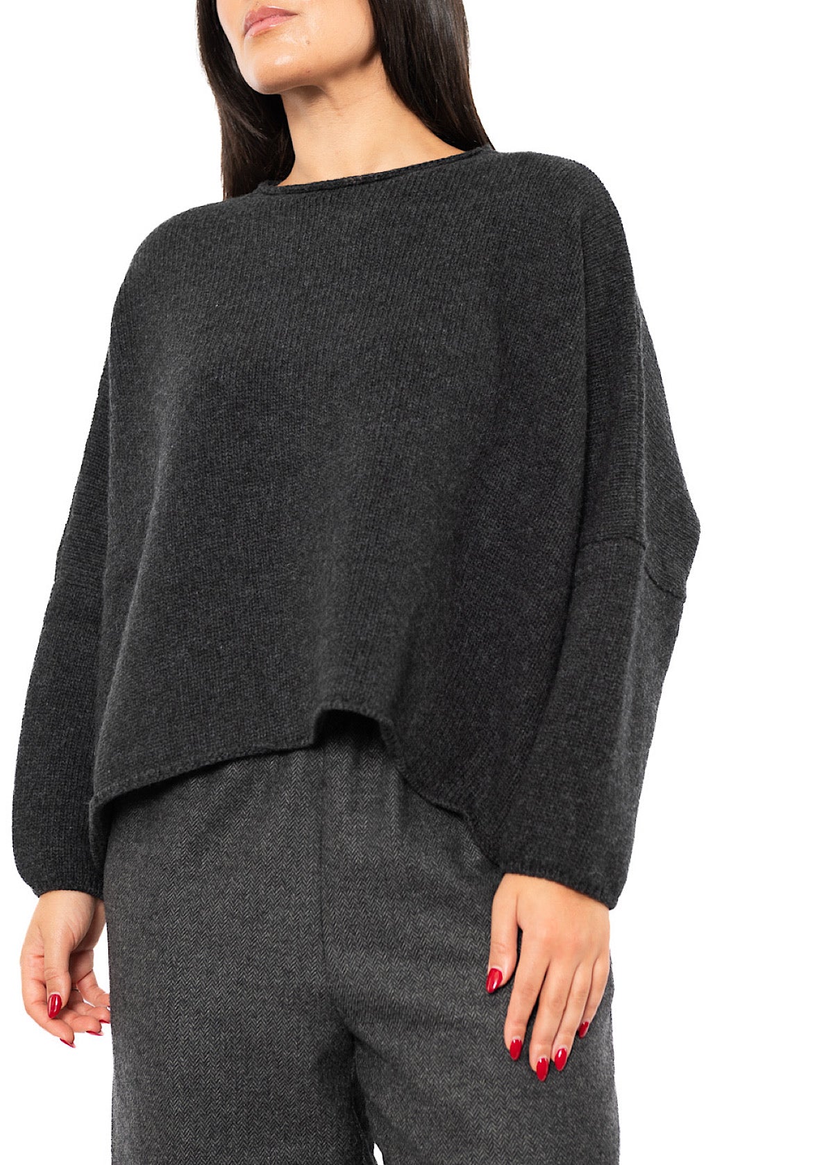 CROPPED CASHMERE BLEND FAUSTA PULLOVER