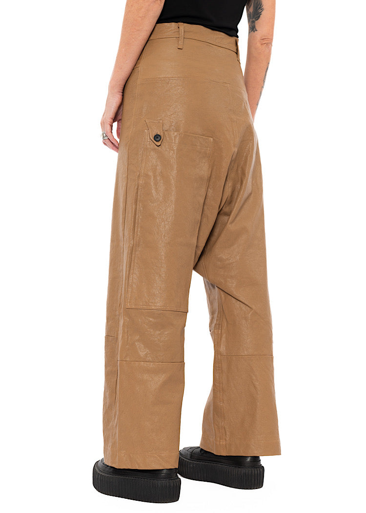LEATHER DROP-CROTCH TROUSER