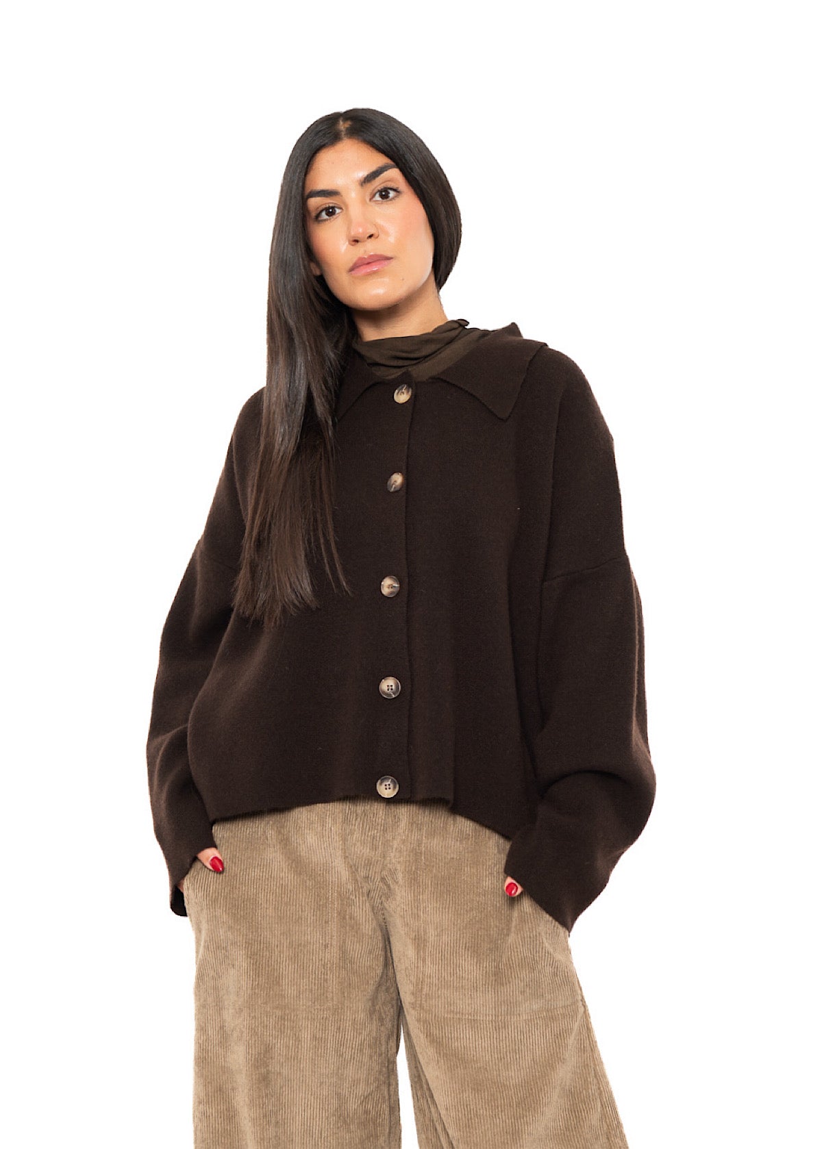 BOXY WOOL-MIX CARDIGAN