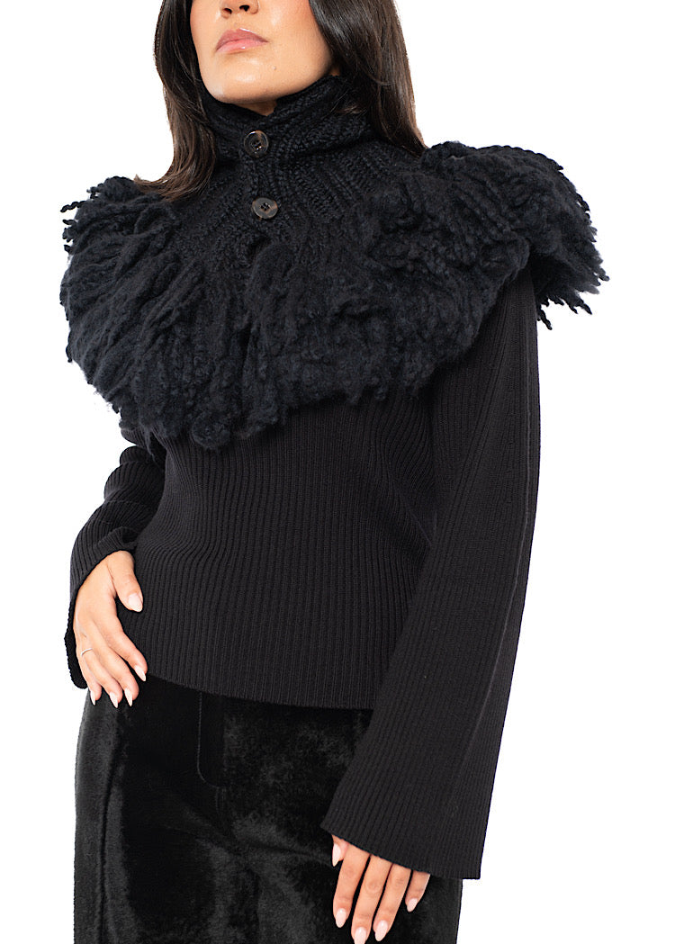 WOOL SILK CASHMERE KNIT COLLAR