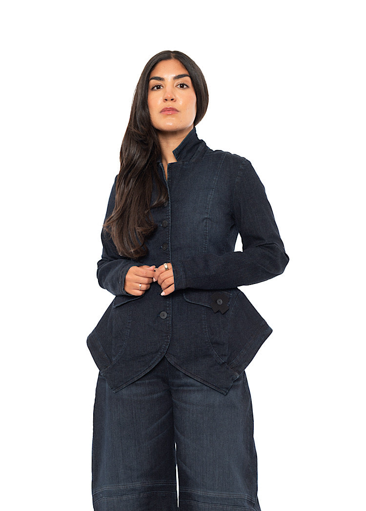 STRETCH DENIM FITTED JACKET