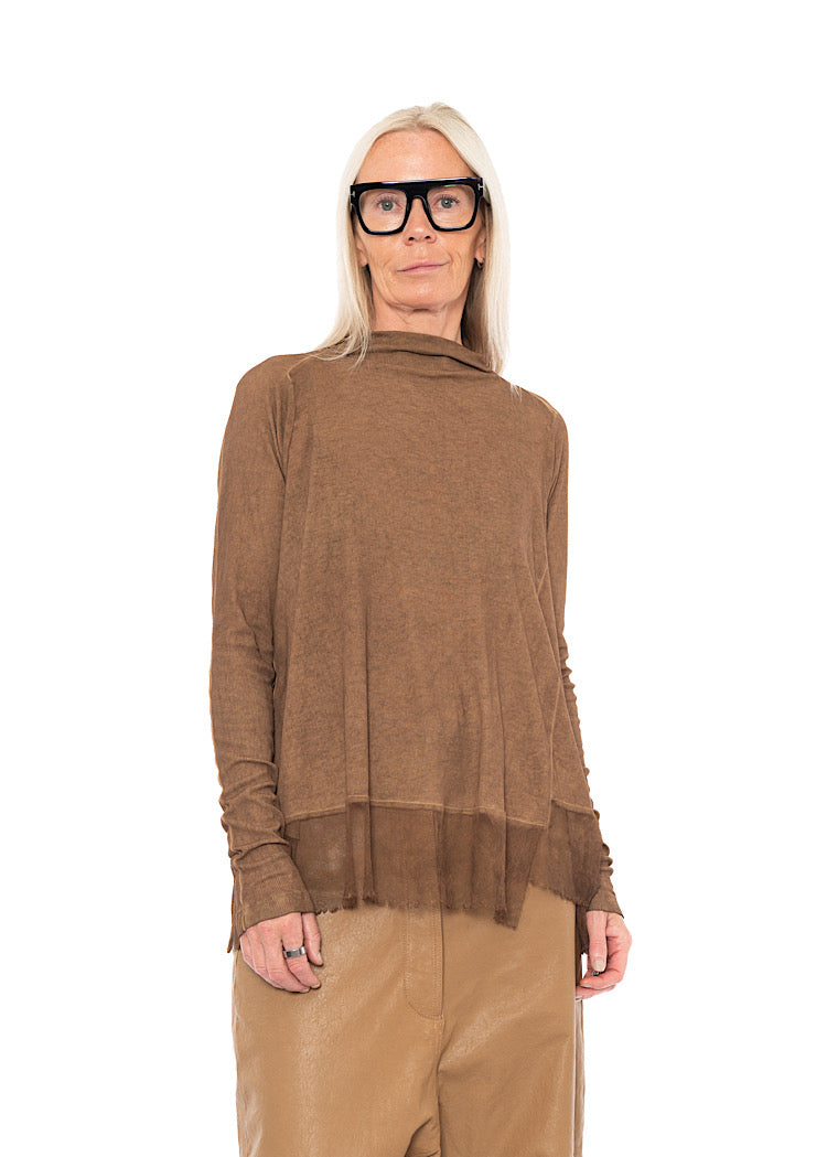 RELAXED NETTED HEM T-SHIRT