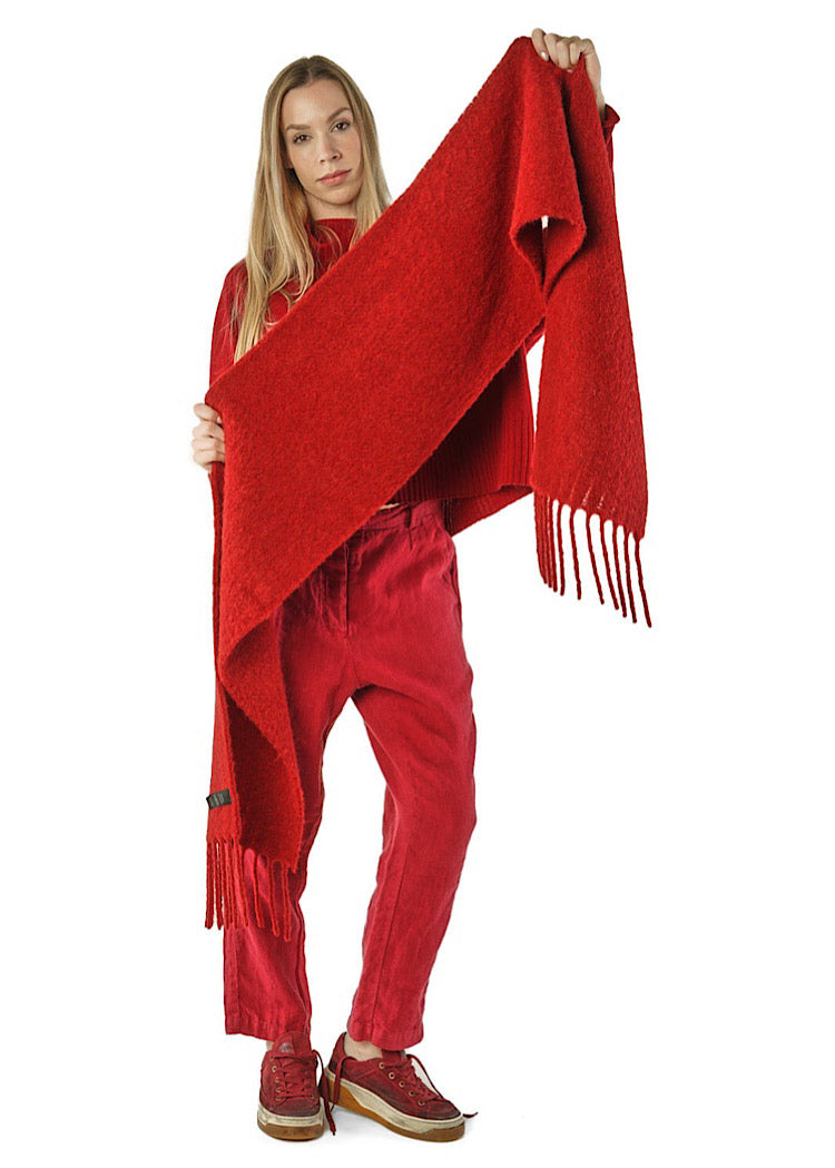 FRINGED ALPACA-BLEND SCARF