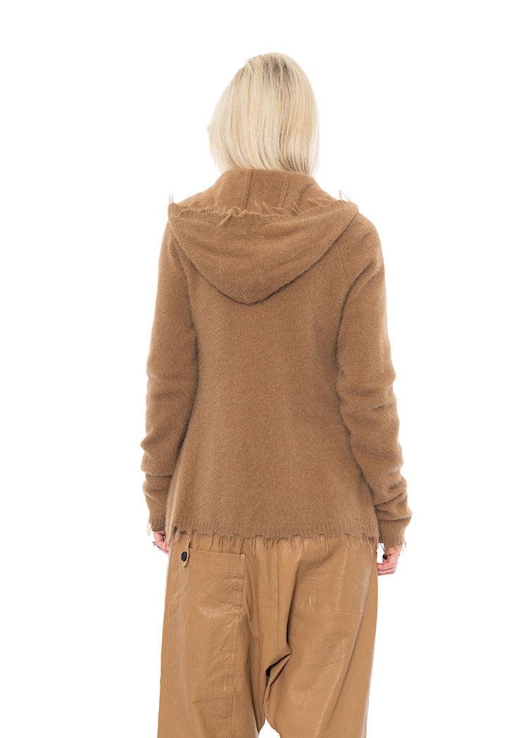 HOODED KNIT CARDIGAN