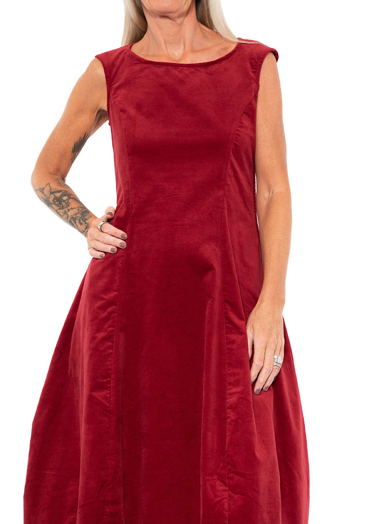 STRETCH-VELVET BALLOON DRESS