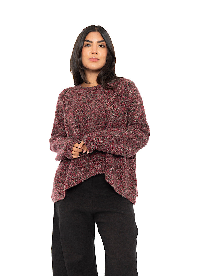 CROPPED MÉLANGE KNITTED PULLOVER