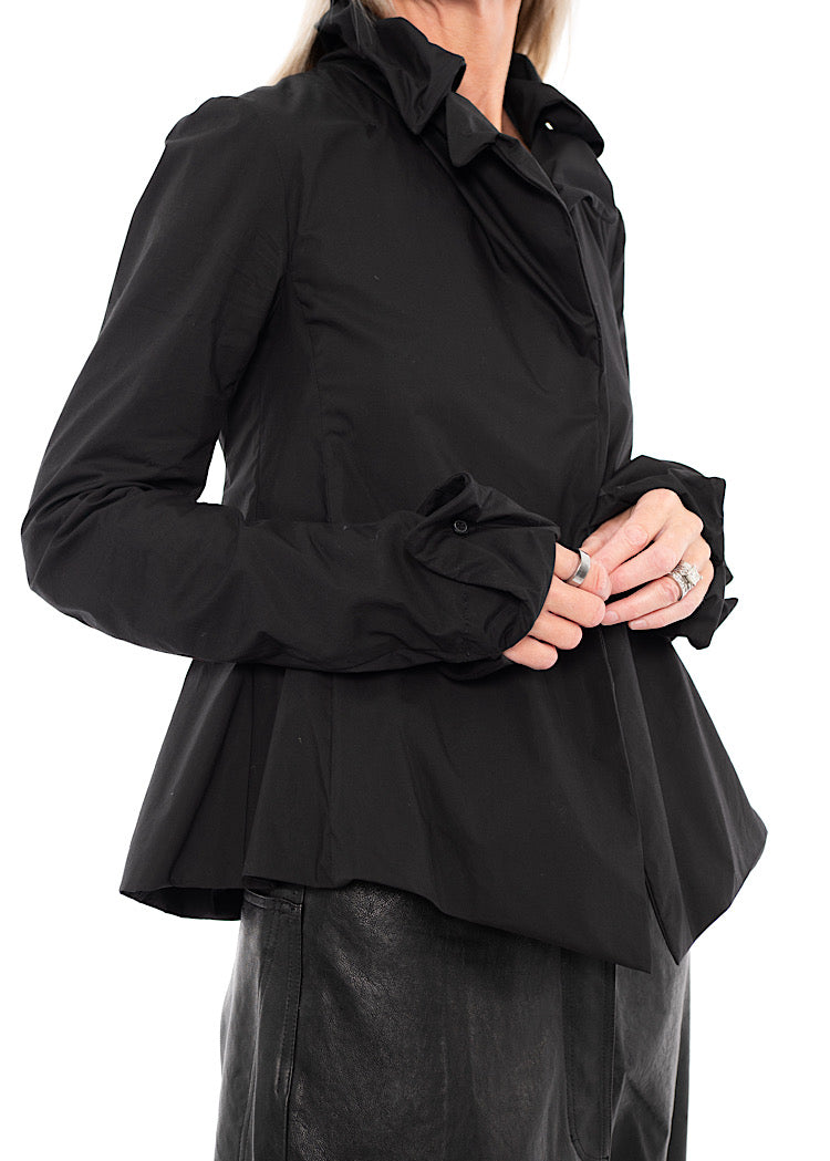 WIRED RUFFLE COTTON SHIRT