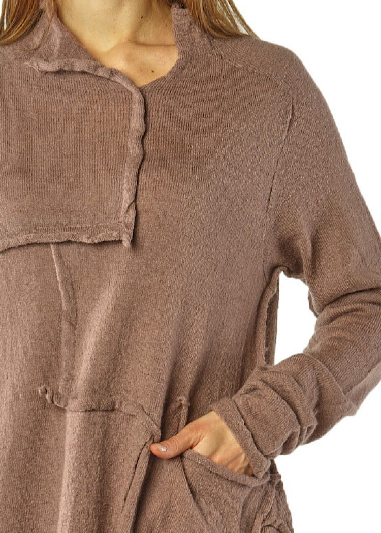 ASYMMETRIC WOOL KNITTED TUNIC