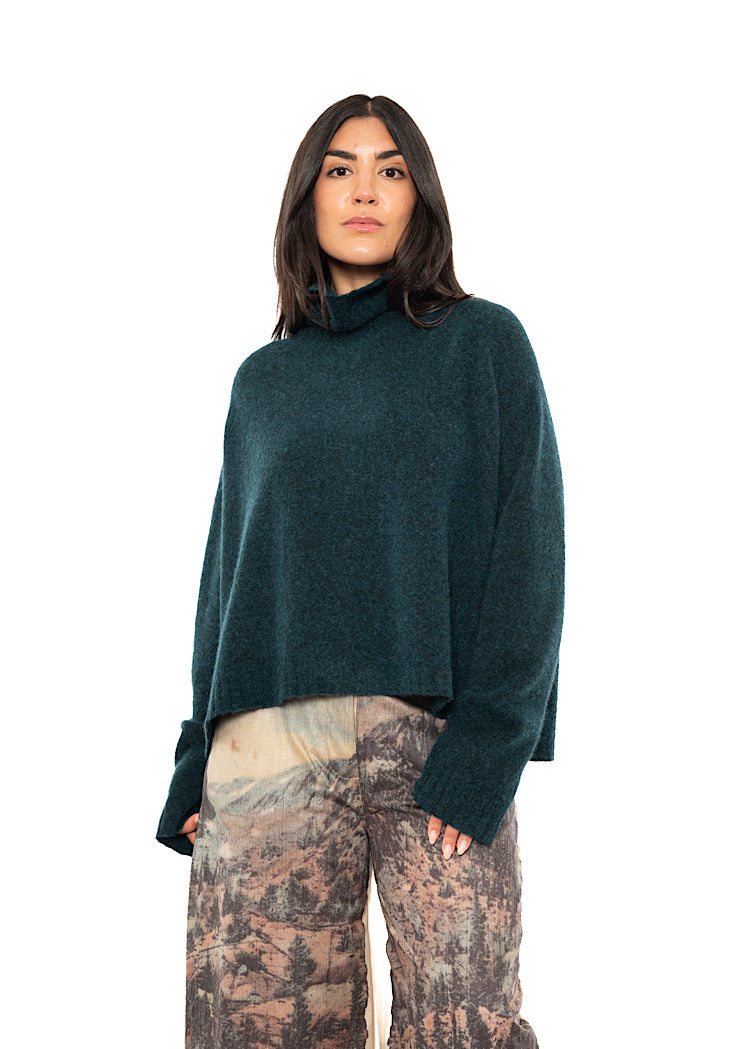 BRUSHED MÉLANGE KNITTED PULLOVER